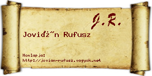 Jovián Rufusz névjegykártya